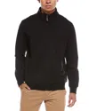 Tailorbyrd Cozy Knit 1/4-zip Mock Sweater In Black