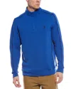 Tailorbyrd Fleece 1/4-zip Mock Pullover In Blue
