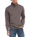 Tailorbyrd Fleece 1/4-zip Mock Pullover In Brown