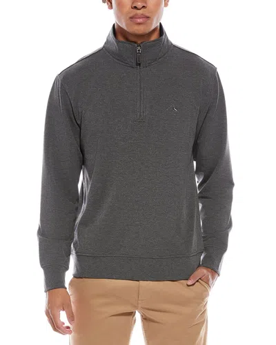 Tailorbyrd Fleece 1/4-zip Mock Pullover In Gray