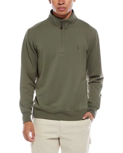 Tailorbyrd Fleece 1/4-zip Mock Pullover In Green