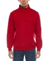 Tailorbyrd Fleece 1/4-zip Mock Pullover In Red