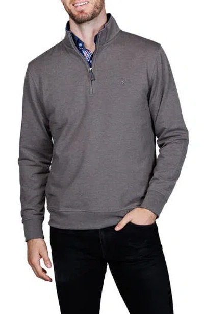 Tailorbyrd Fleece Quarter Zip Jacket In Brown