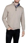 Tailorbyrd Fleece Quarter Zip Jacket In Brown