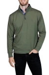 Tailorbyrd Fleece Quarter Zip Jacket In Green