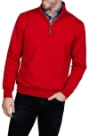 Tailorbyrd Fleece Quarter Zip Jacket In Red