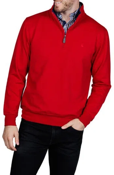 Tailorbyrd Fleece Quarter Zip Jacket In Red