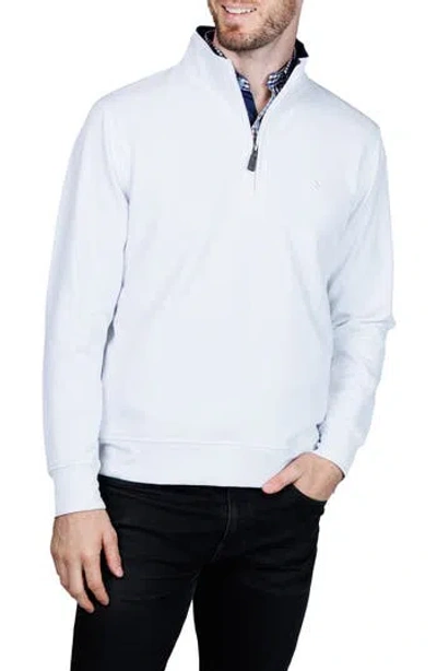 Tailorbyrd Fleece Quarter Zip Jacket In White