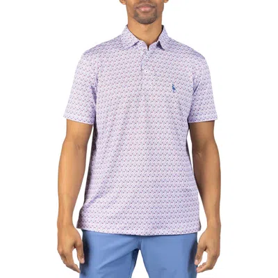 Tailorbyrd Floral Chain Print Performance Polo In Multi