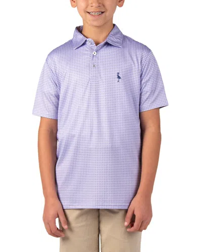 Tailorbyrd Kids'  Floral Compass Performance Polo Shirt In Blue