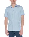 Tailorbyrd Floral Geo Performance Polo Shirt In Blue