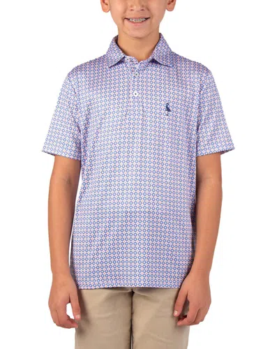 Tailorbyrd Kids'  Floral Geo Performance Polo Shirt In Multi