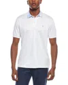 Tailorbyrd Floral Jacquard Collar Pique Polo Shirt In White