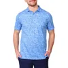 Tailorbyrd Floral Modal Blend Polo In Oxford Blue
