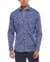 Tailorbyrd Floral Paisley Shirt In Blue