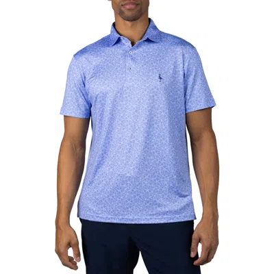 Tailorbyrd Floral Performance Polo In Blue