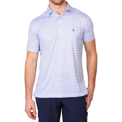 Tailorbyrd Floral Print Performance Polo In Blue