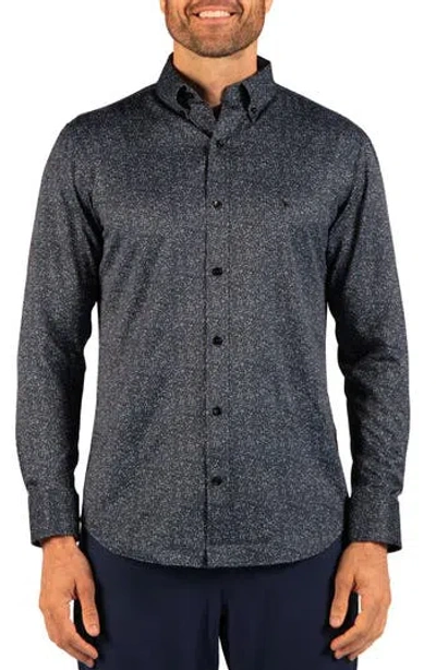 Tailorbyrd Floral Printed Performance Shirt In Blue Floral