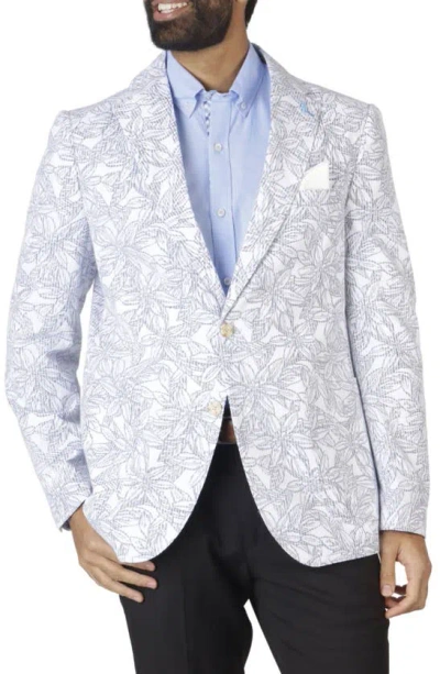 Tailorbyrd Floral Seersucker Sport Coat In White Dove