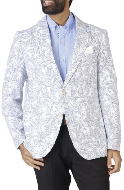 Tailorbyrd Floral Seersucker Sport Coat In White