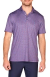 Tailorbyrd Football Print Performance Polo In Purple