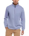 Tailorbyrd French Rib 1/4-zip Mock Neck Pullover In Blue