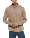 Tailorbyrd Fleece 1/4-zip Mock Pullover In Brown
