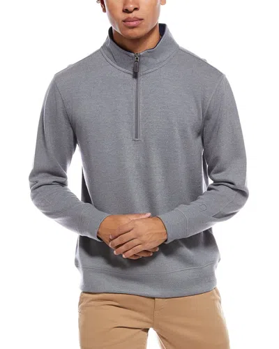 Tailorbyrd French Rib 1/4-zip Mock Neck Pullover In Gray