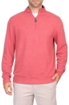 Tailorbyrd French Rib Quarter Zip Pullover In Burnt Orange