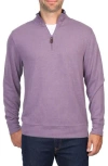 Tailorbyrd French Rib Quarter Zip Pullover In Heather Plum