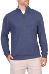 Tailorbyrd French Rib Quarter Zip Pullover In Navy