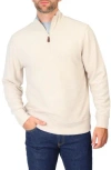 Tailorbyrd French Rib Quarter Zip Pullover In Oatmeal Heather