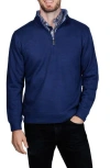 Tailorbyrd French Rib Quarter Zip Sweater In Animal Print