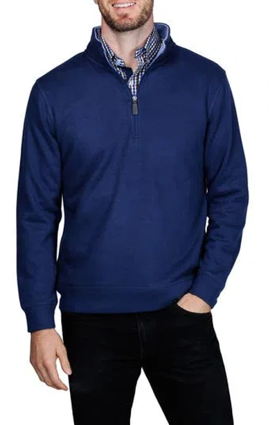 TAILORBYRD TAILORBYRD FRENCH RIB QUARTER ZIP SWEATER