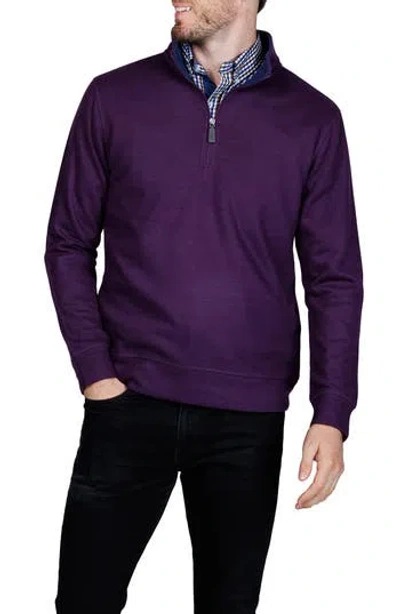 Tailorbyrd French Rib Quarter Zip Sweater In Animal Print