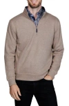 Tailorbyrd French Rib Quarter Zip Sweater In Animal Print