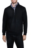 Tailorbyrd French Rib Quarter Zip Sweater In Black