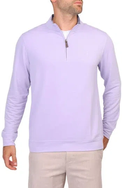 Tailorbyrd French Terry Quarter Zip Pullover In Lilac