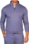 Tailorbyrd French Terry Quarter Zip Pullover In Purple