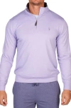 Tailorbyrd French Terry Quarter Zip Pullover In Purple