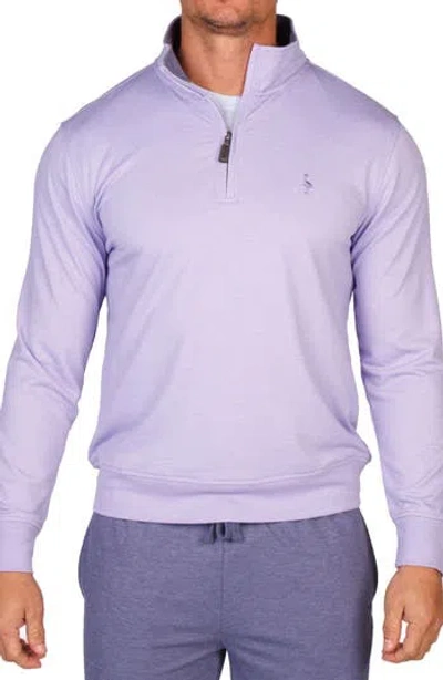 Tailorbyrd French Terry Quarter Zip Pullover In Purple