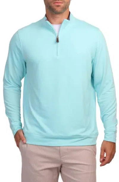 Tailorbyrd French Terry Quarter Zip Pullover In Seafoam