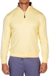 Tailorbyrd French Terry Quarter Zip Pullover In Yellow
