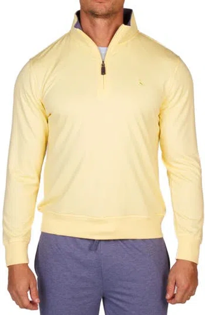 Tailorbyrd French Terry Quarter Zip Pullover In Yellow