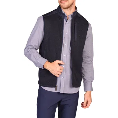 Tailorbyrd Full Zip Knit Vest In Blue