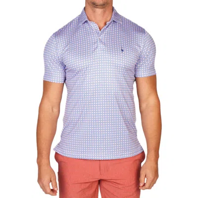 Tailorbyrd Geo Floral Mosaic Performance Golf Polo In Purple