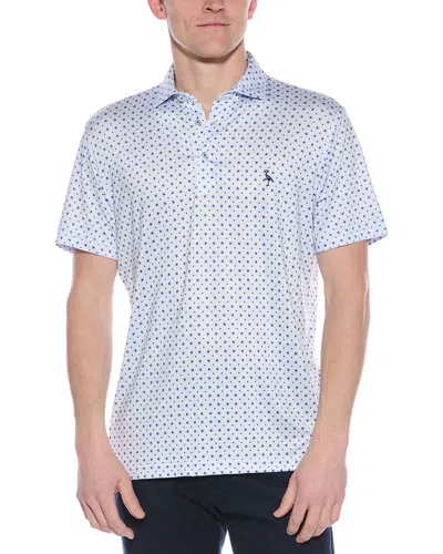 Tailorbyrd Geo Floral Performance Polo Shirt In White