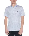 Shop Tailorbyrd Geo Floral Performance Polo Shirt In White