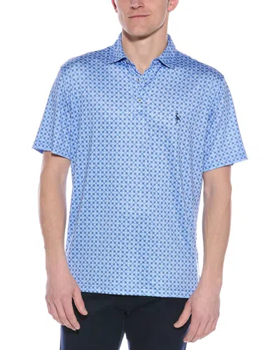Tailorbyrd Geo Medallion Performance Polo Shirt In Blue