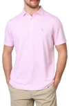 Tailorbyrd Geometric Floral Modal Blend Polo In Light Pink